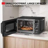 20L Black Digital 800W Microwave Oven with 1000W Grill